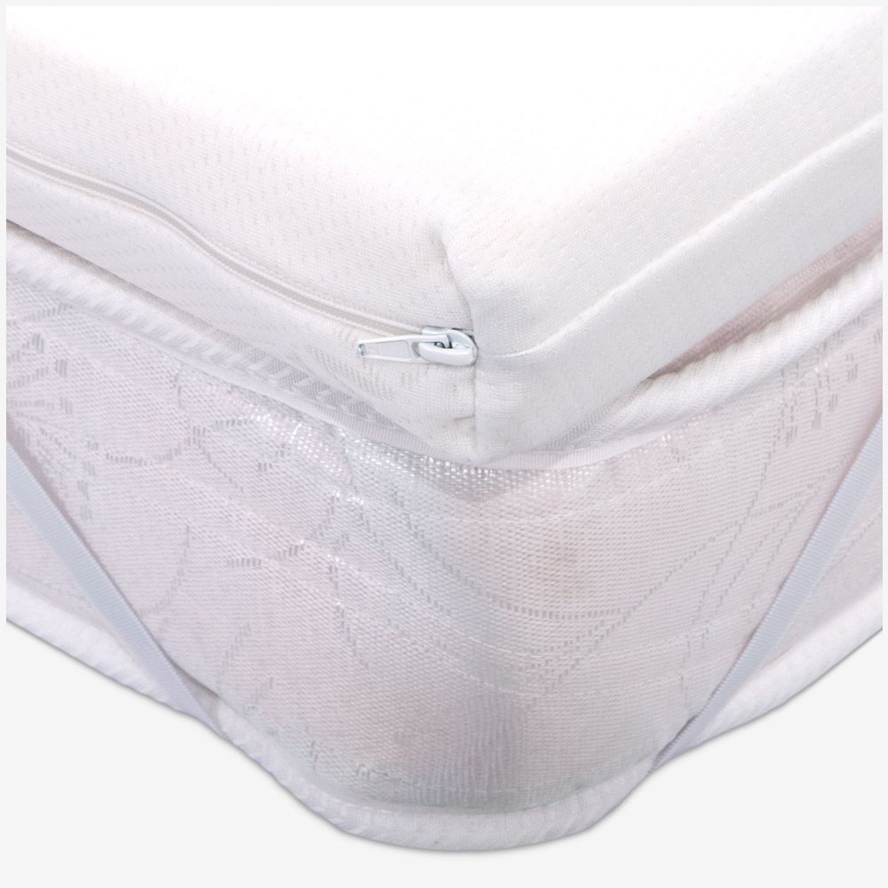 Surmatelas en Mousse semi ferme - hauteur 5 cm, Dèhoussable, AloeVera