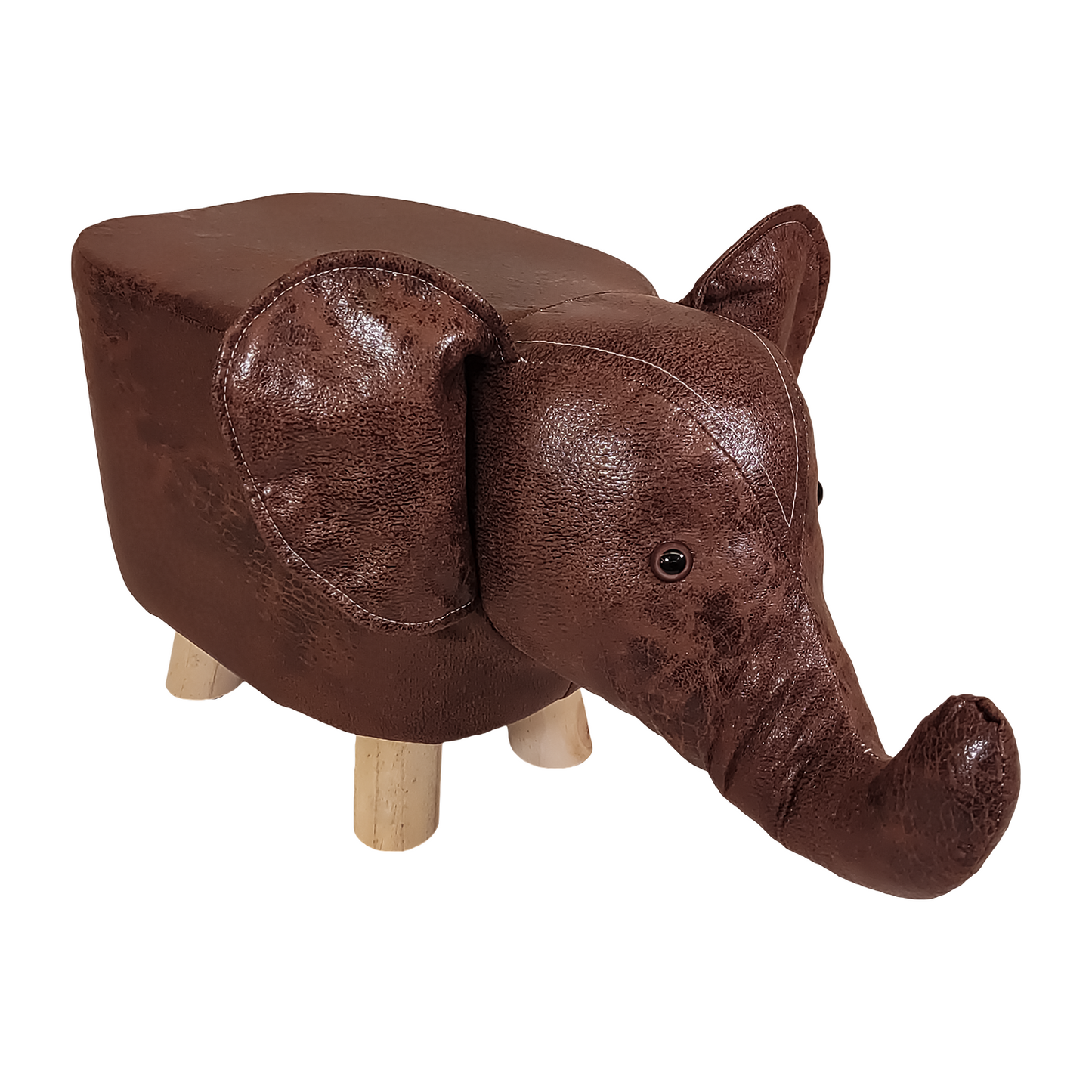 Repose-pieds Pouf Animaux haut 28 cm - Revêtement imperméable, Pieds en bois