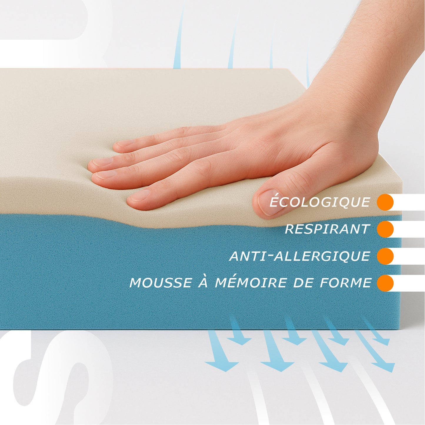 Matelas Mousse à Mémoire de Forme Dèhoussable - Hauteur 20 cm | One