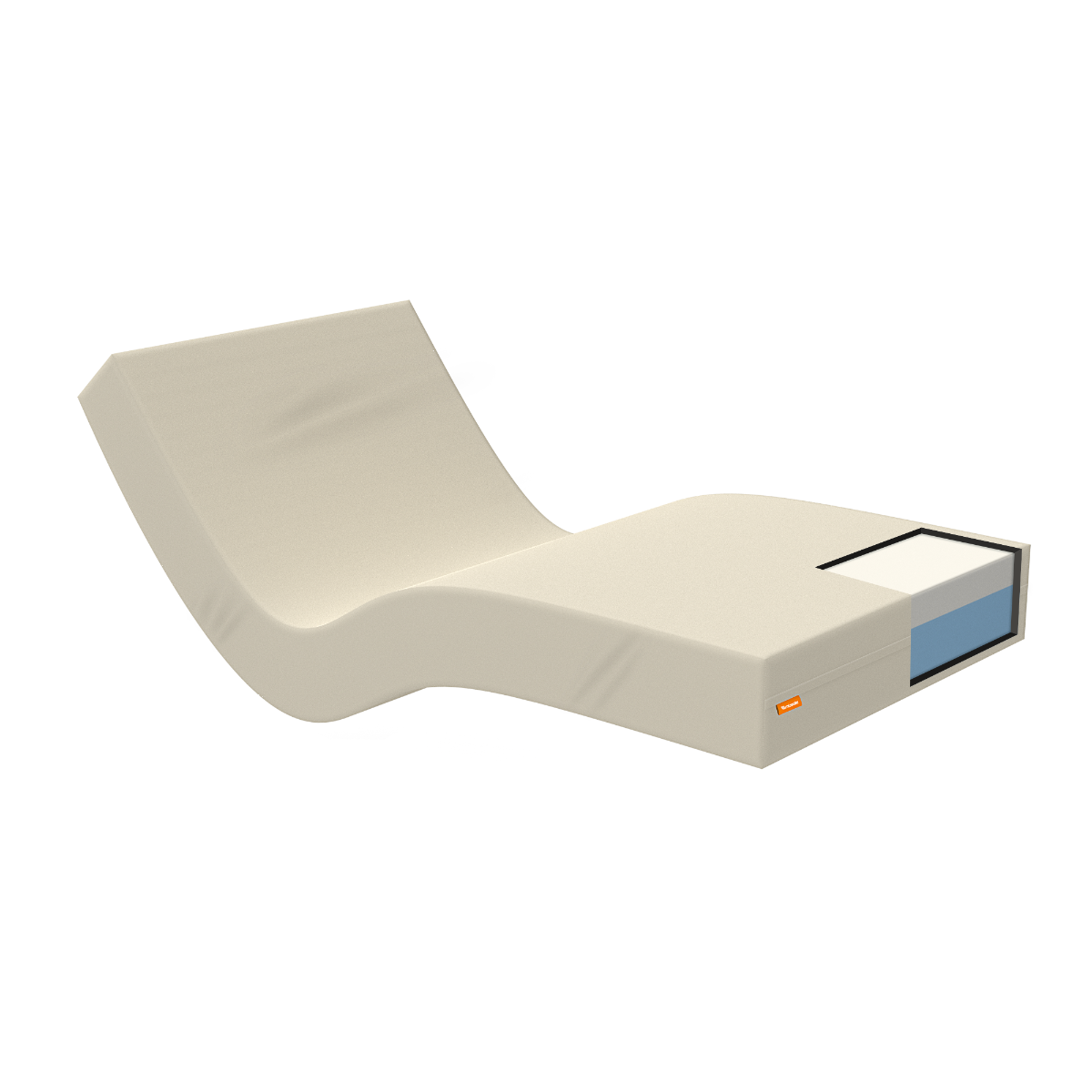 Matelas Gériatrique Mousse à mémoire de forme – Déhoussable, Revêtement sanitaire imperméable.