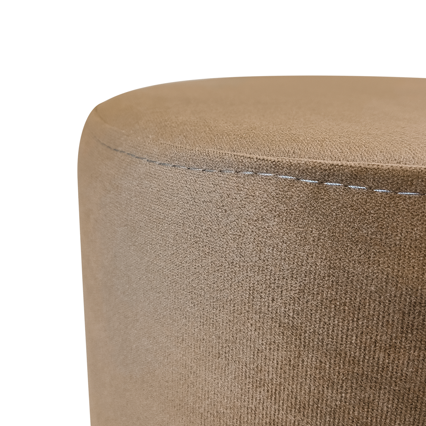 Repose-pieds circulaire de 27 cm de haut - Pouf en Cuir Suède Imperméable, Pieds en Bois