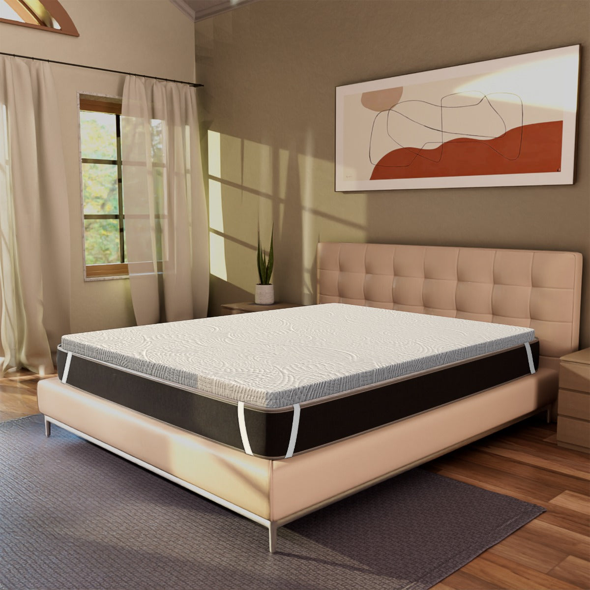 Surmatelas en mousse à mémoire de forme - hauteur 5 cm, à portance différenciée, déhoussable | One H5