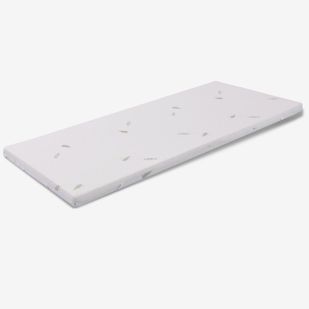 Surmatelas à Mousse à mémoire de forme - hauteur 3 cm, déhoussable Aloe Vera