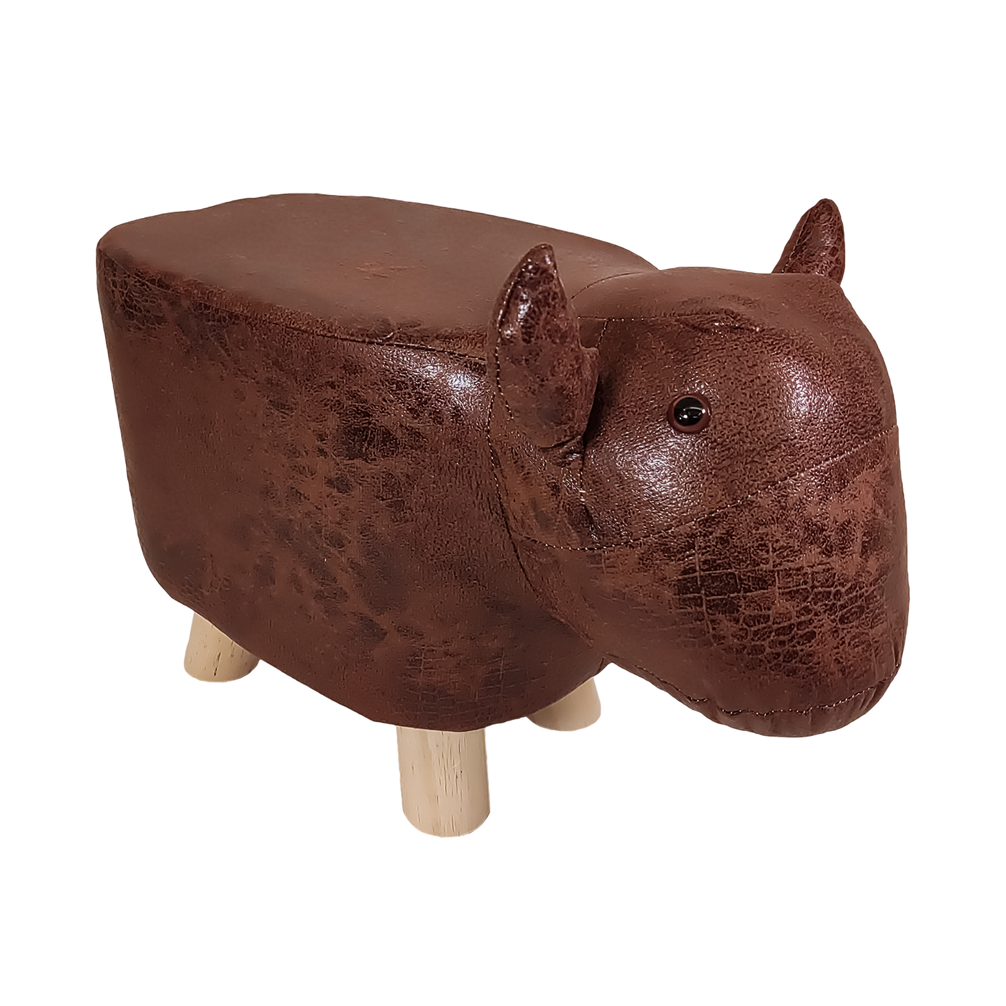 Repose-pieds Pouf Animaux haut 28 cm - Revêtement imperméable, Pieds en bois