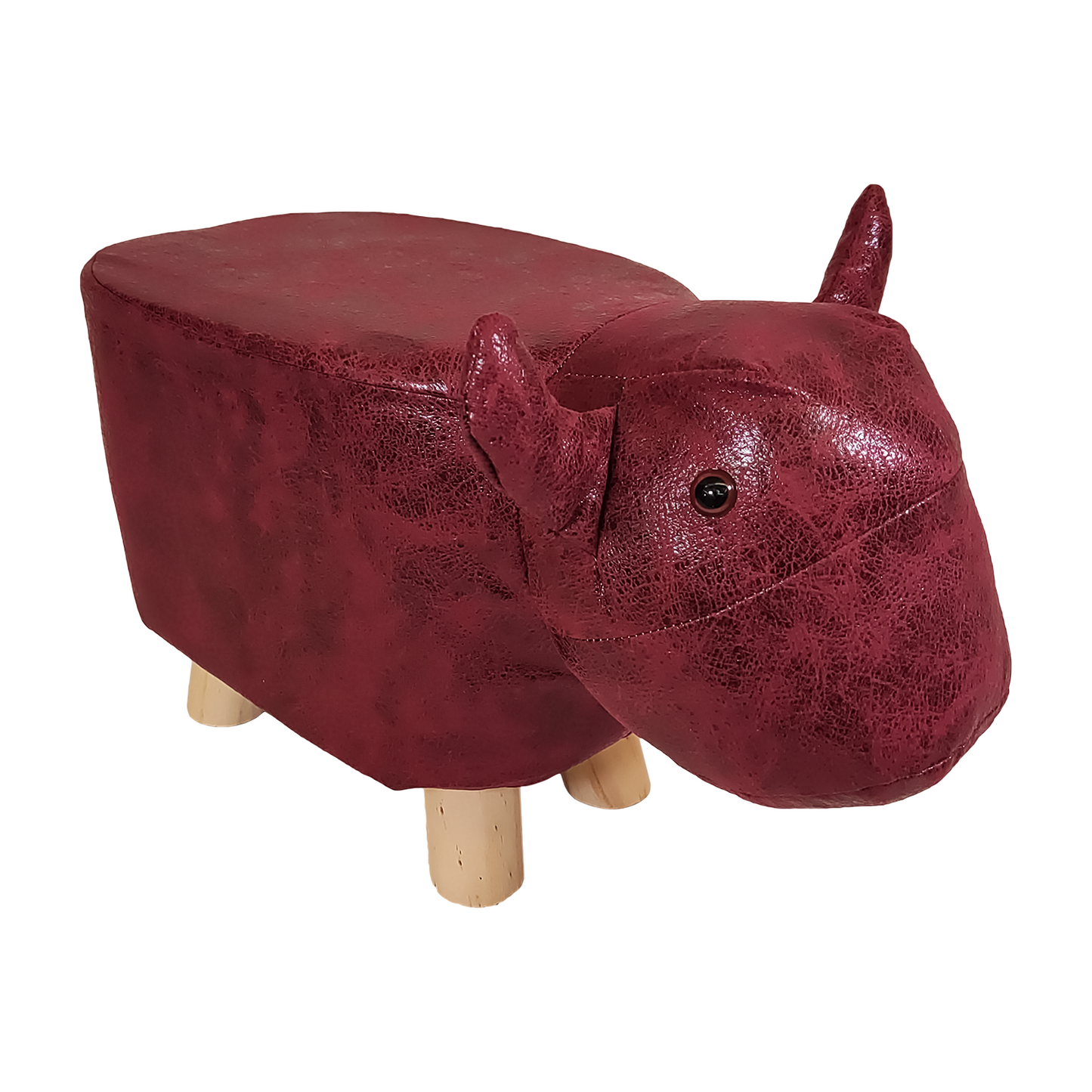 Repose-pieds Pouf Animaux haut 28 cm - Revêtement imperméable, Pieds en bois