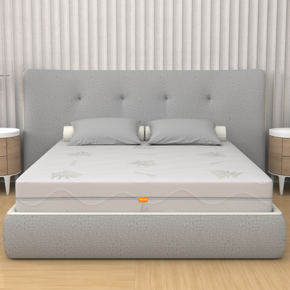 Matelas Mousse à Mémoire de Forme Déhoussable, Hauteur 25 cm - 100% Aloe Vera | Premium