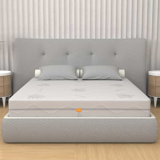 Matelas Mousse à Mémoire de Forme Déhoussable, Hauteur 25 cm - 100% Aloe Vera | Premium