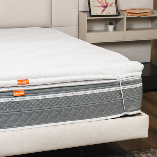 Surmatelas en mousse à mémoire de forme - hauteur 7 cm, à portance différenciée, déhoussable | One H7
