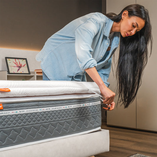 Surmatelas en mousse à mémoire de forme - hauteur 5 cm, à portance différenciée, déhoussable | One H5